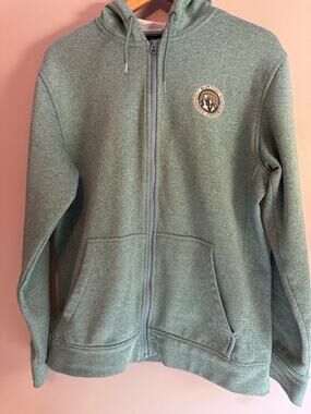Burton Snowboards Men's Full Zip Hoodie Green Heather Fleece Size M